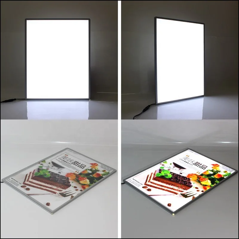A1 A2 A3 A4 illuminated Poster Frame High Brightness Slim Light Box Black White Led Poster Frame Advertising Light Boxes