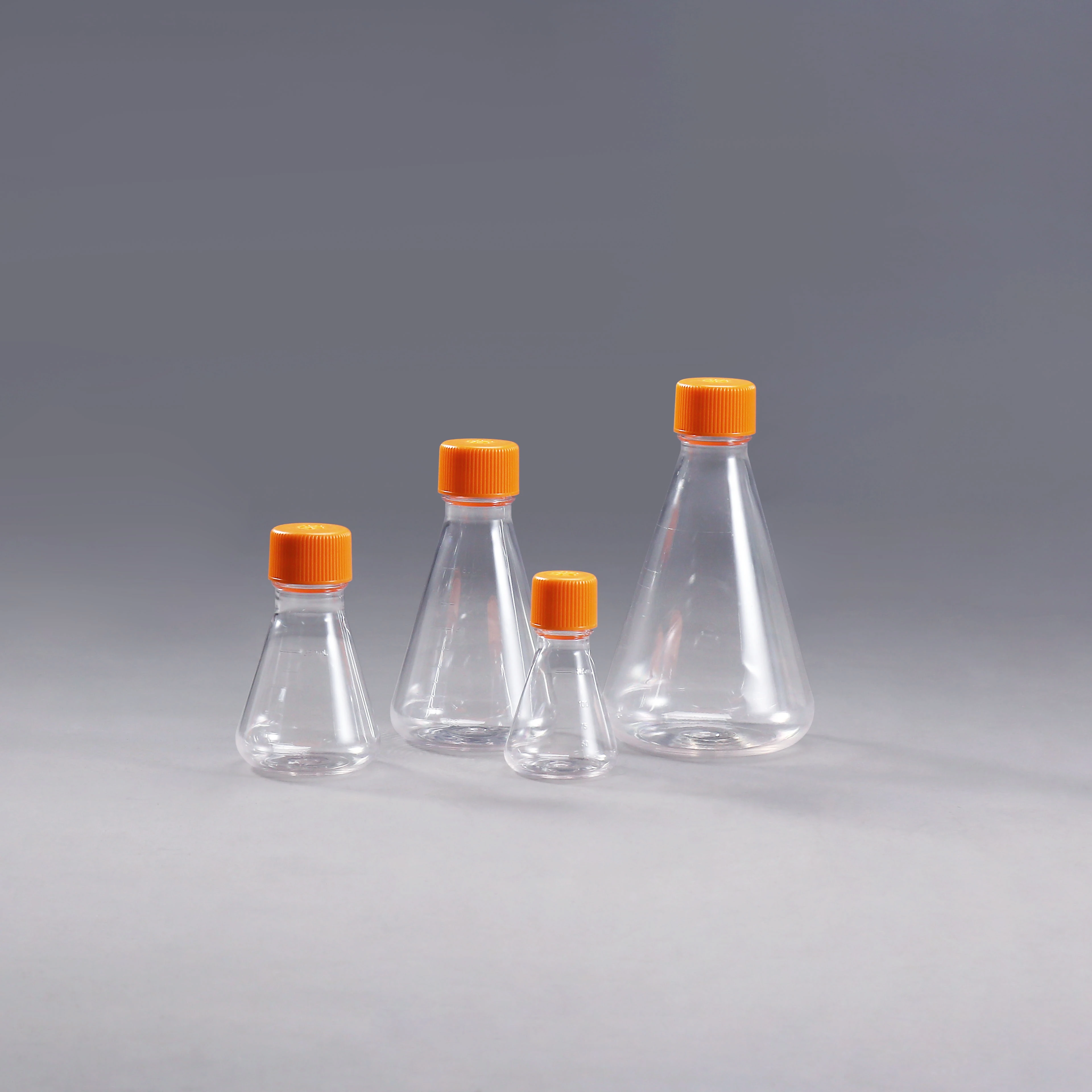 Sterile PC Erlenmeyer Flask with Graduated Baffled Vented Cap