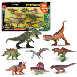 Factory Low Price Wholesale 8Pcs Plastic Dinosaur Realistic Model Jurassic Dinosaurs World Toy Set  Dinosaur Model For Sale