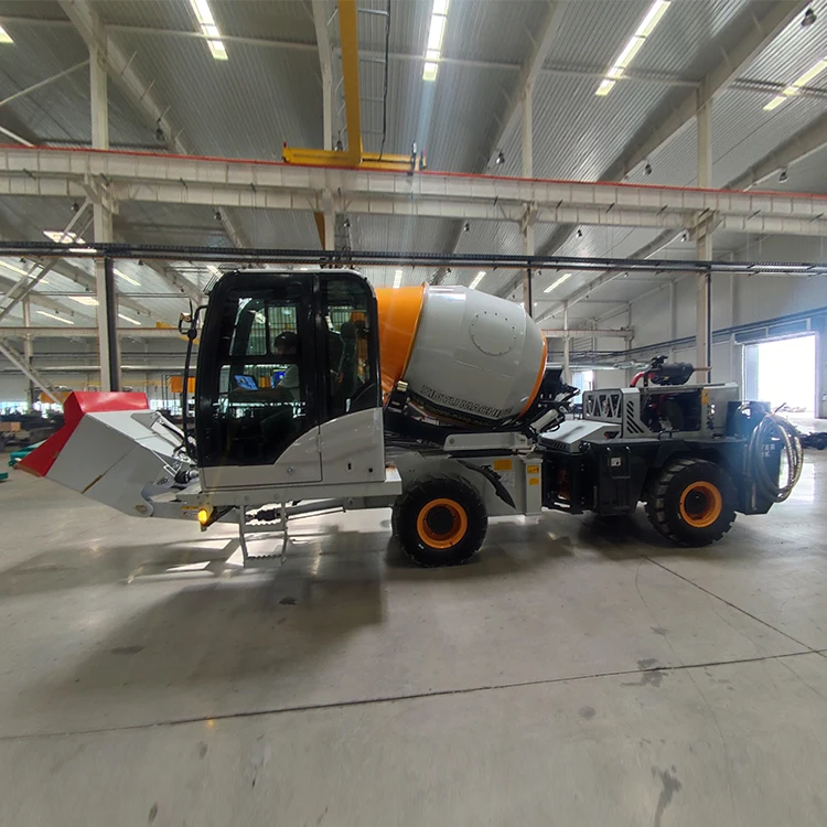 Self-Loading Concrete mixer truck Road construction use Self-feeding Concrete mixer car