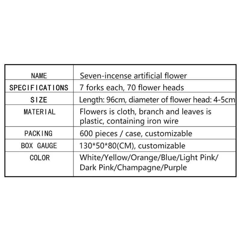 YIWAN wholesaleseve long branch murraya paniculata flower wedding artificial flowers for home wedding decoration