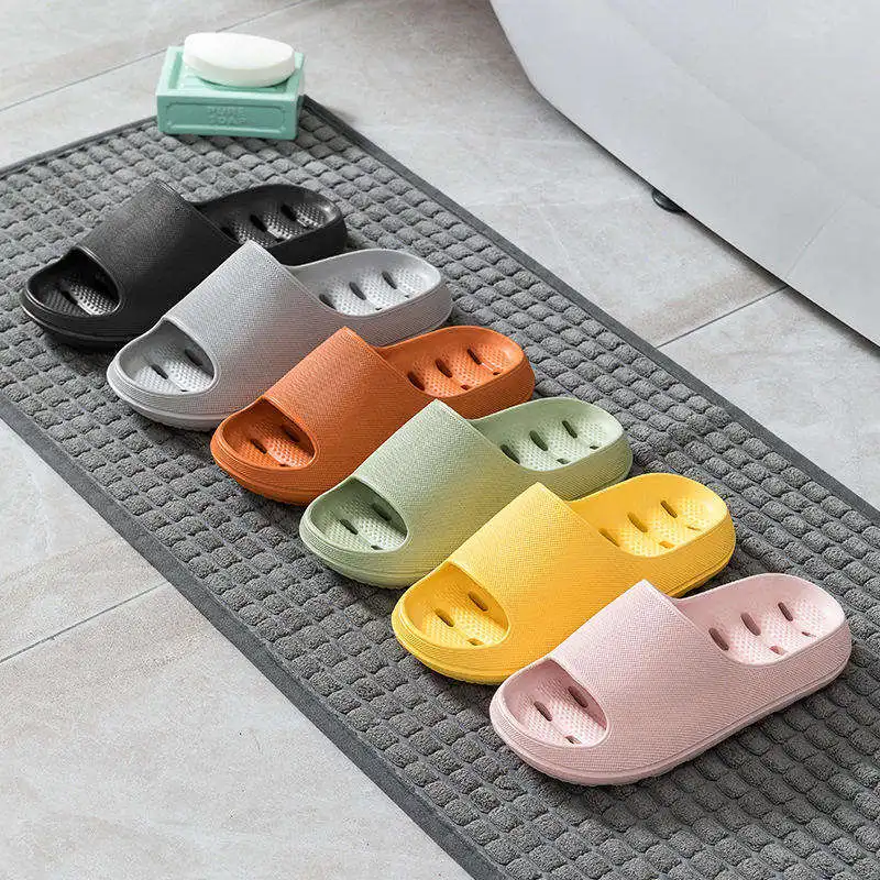 BOYA hot selling light weight anti-slip Women Sandals Soft Thick Sole house slides pure color Indoor EVA slippers