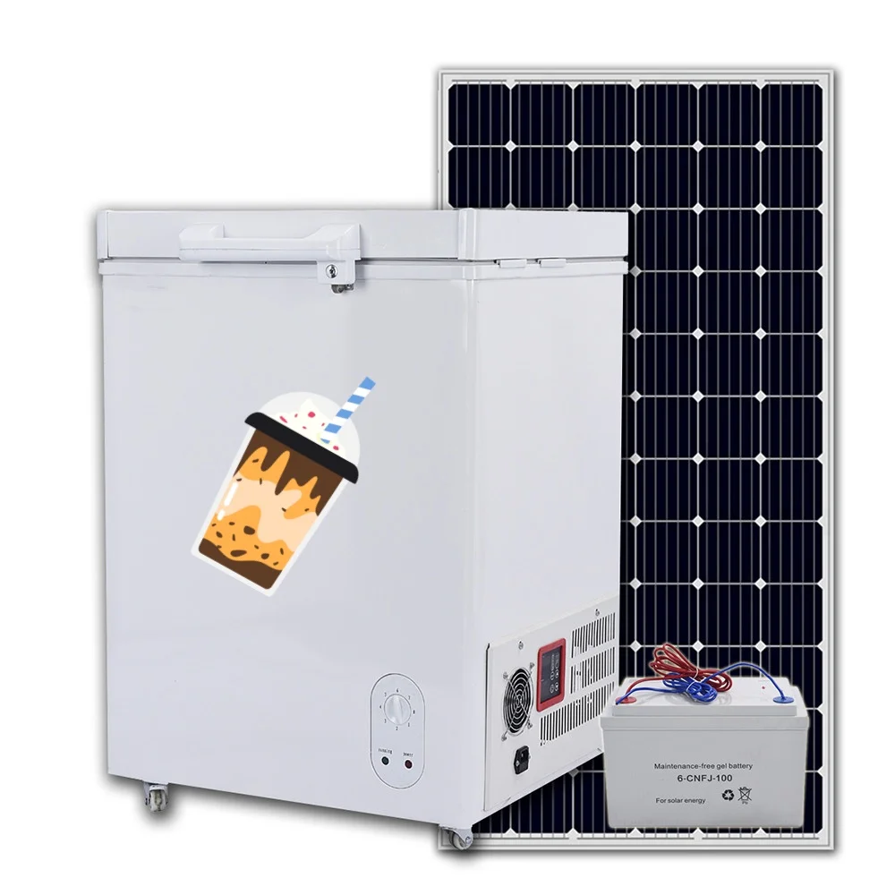 BD/BC-108L 100 mm foam thickness solar deep chest freezer <=-18 degree temperature