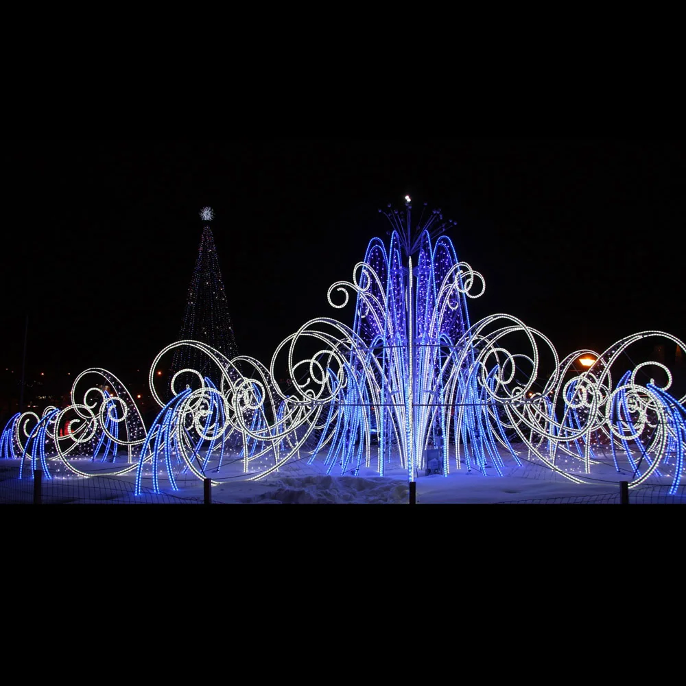 3D colorful Programmable Christmas decoration DMX/TTL pixel RGB motif light fountain