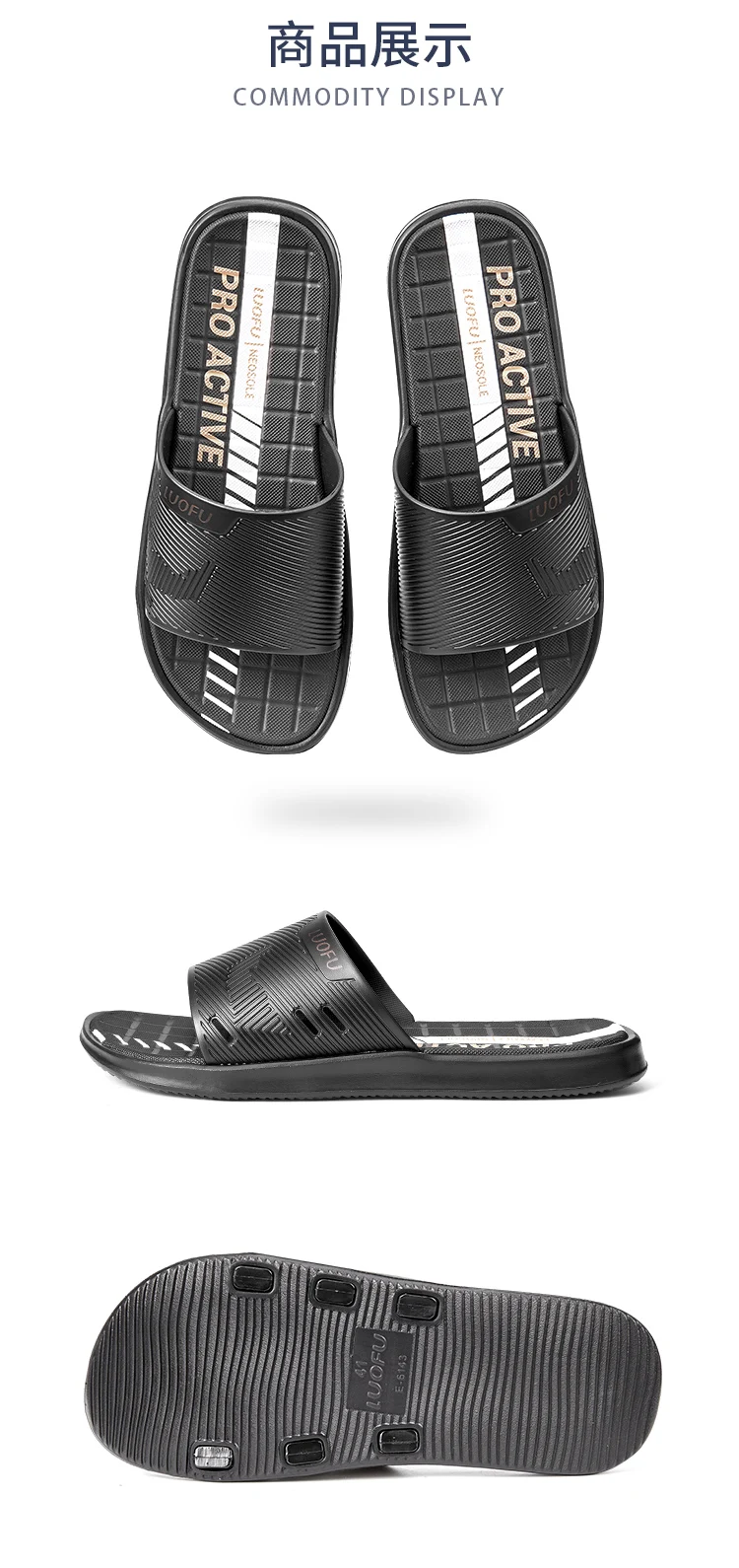 LUOFU  new Fashion casual shoes flat summer EVA men slippers shower bathroom slippers sandals