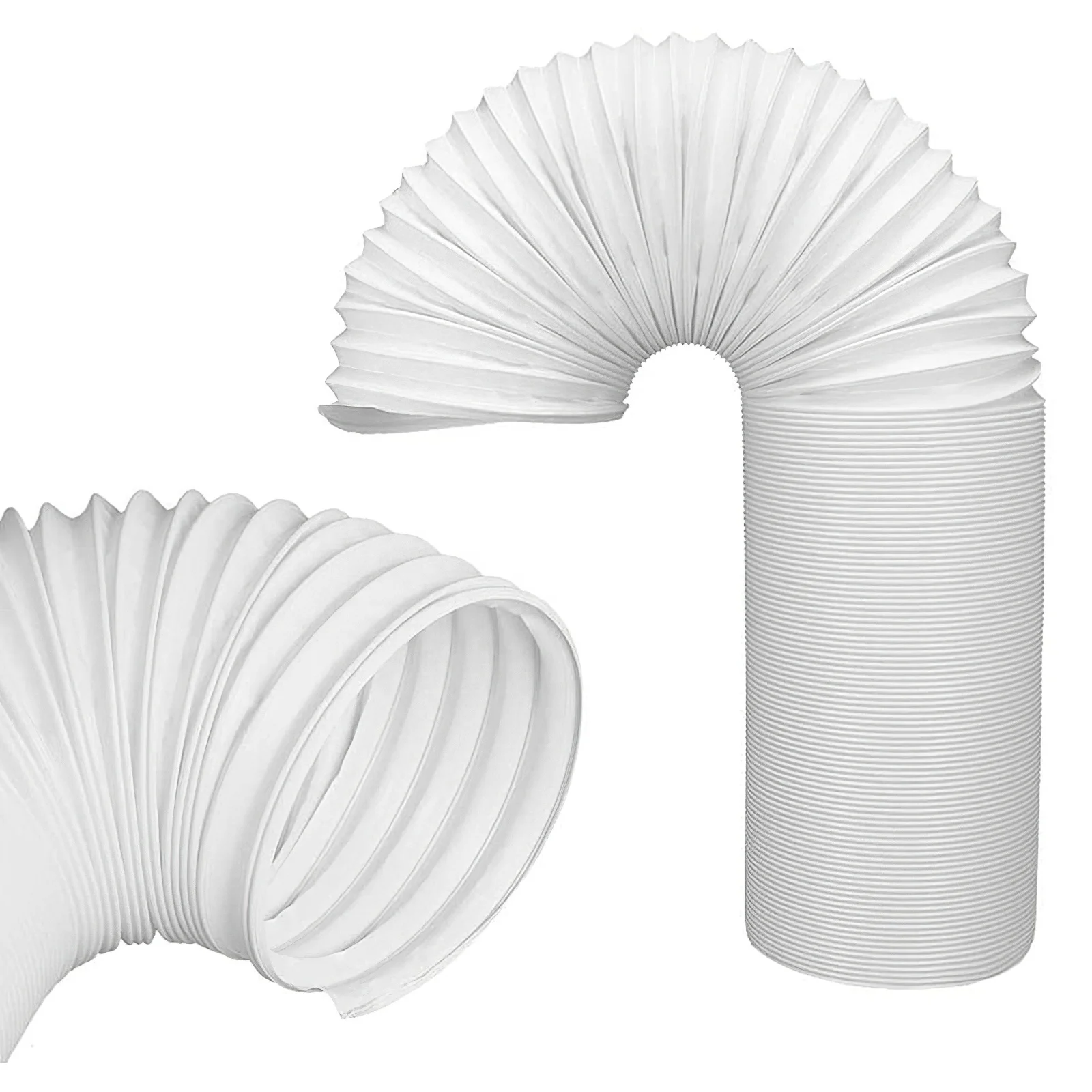 Portable Air Conditioner Exhaust Hose Counter Clockwise Thread Flexible Telescopic Vent Replacement Tube for Air Conditioner Hom