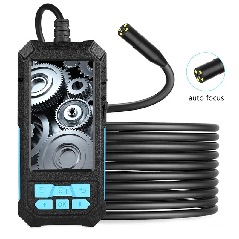 P90 Borescope Inspection Camera 4.5 Inch IPS Screen 500MP Industrial Endoscope 11mm Waterproof Snake Camera  For Car Inspection