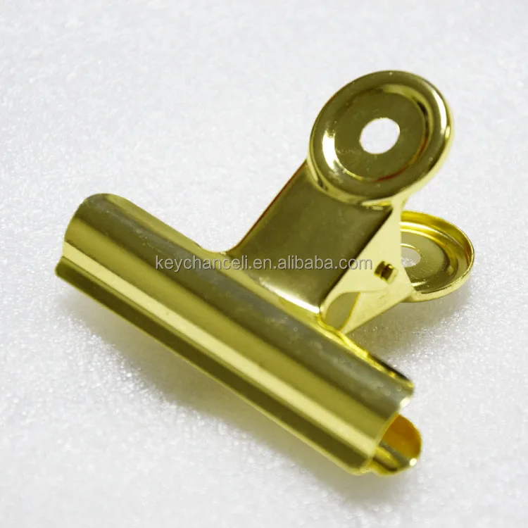 differen sizes gold round head paper clip metal bulldog clip