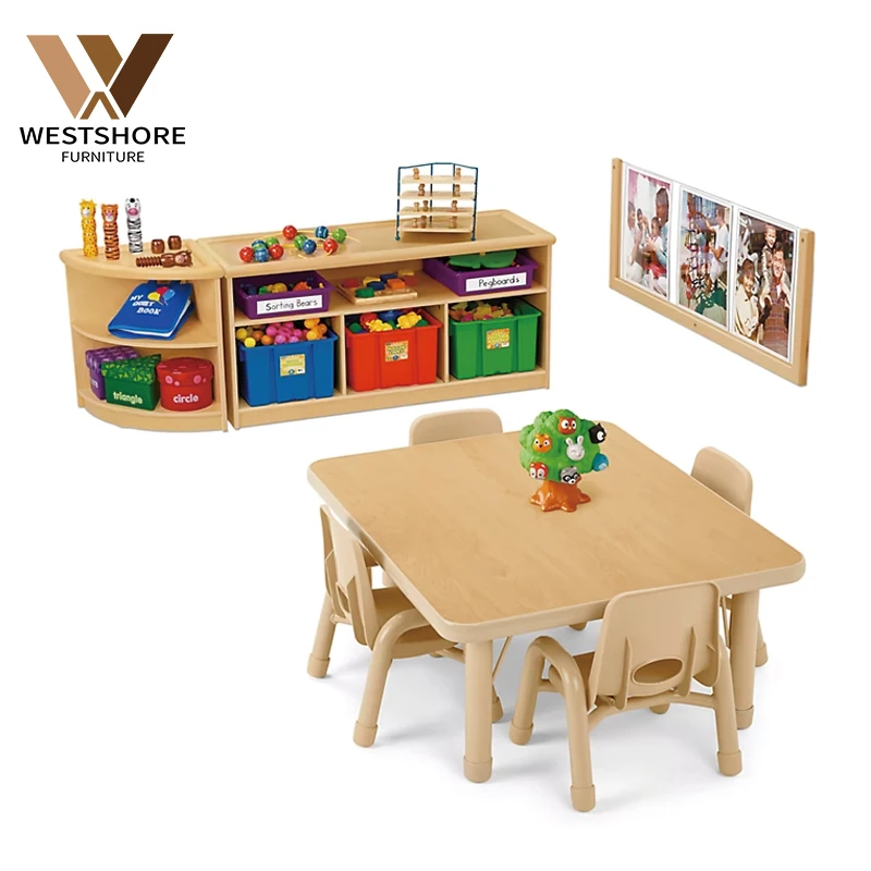 Childcare Center Set Kid Wood School Montessori Nursery Preschool Supplies Kindergarten Furniture Infant Daycare Room Layout
