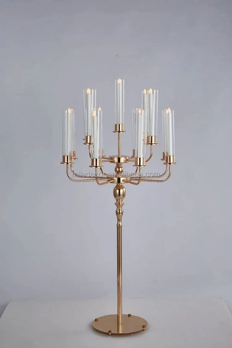 Unique Design Modern Candle Candelabrum Gold Metal Wire Candle Holders For Wedding Decoration