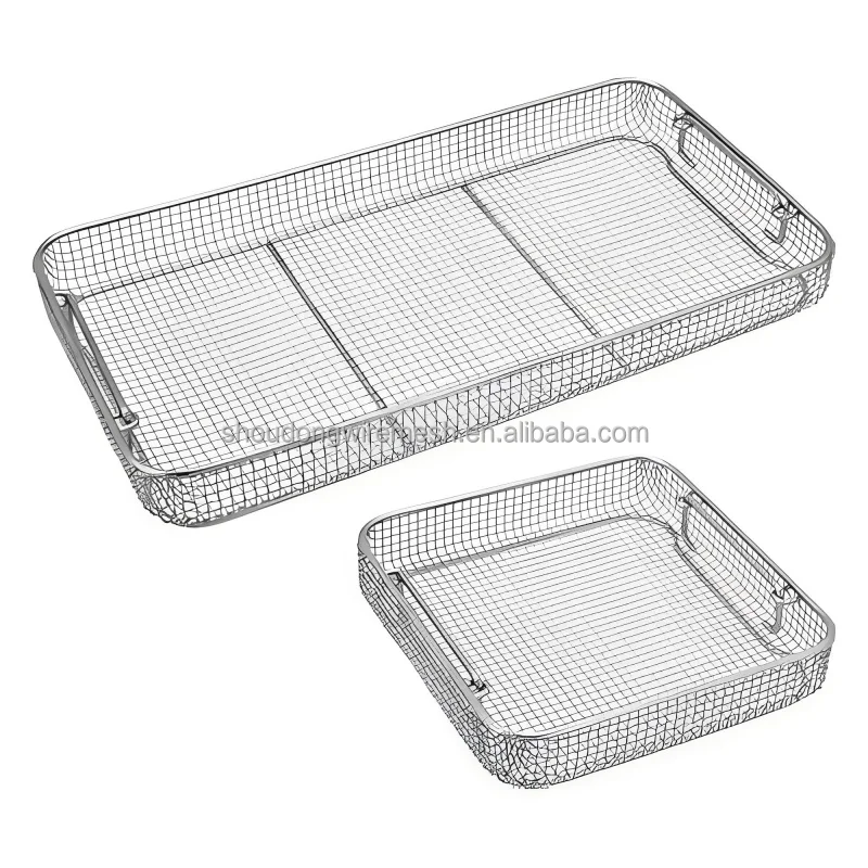 Cleaning basket modern sterilization blue metal stainless steel woven mesh basket