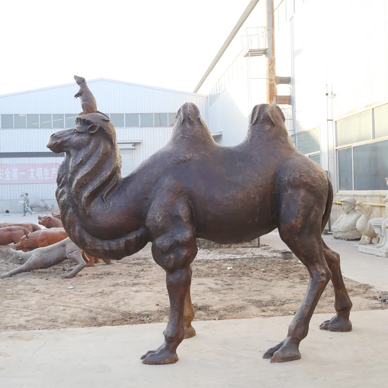 Customized high quality outdoor decor large bronze sculpture of camel