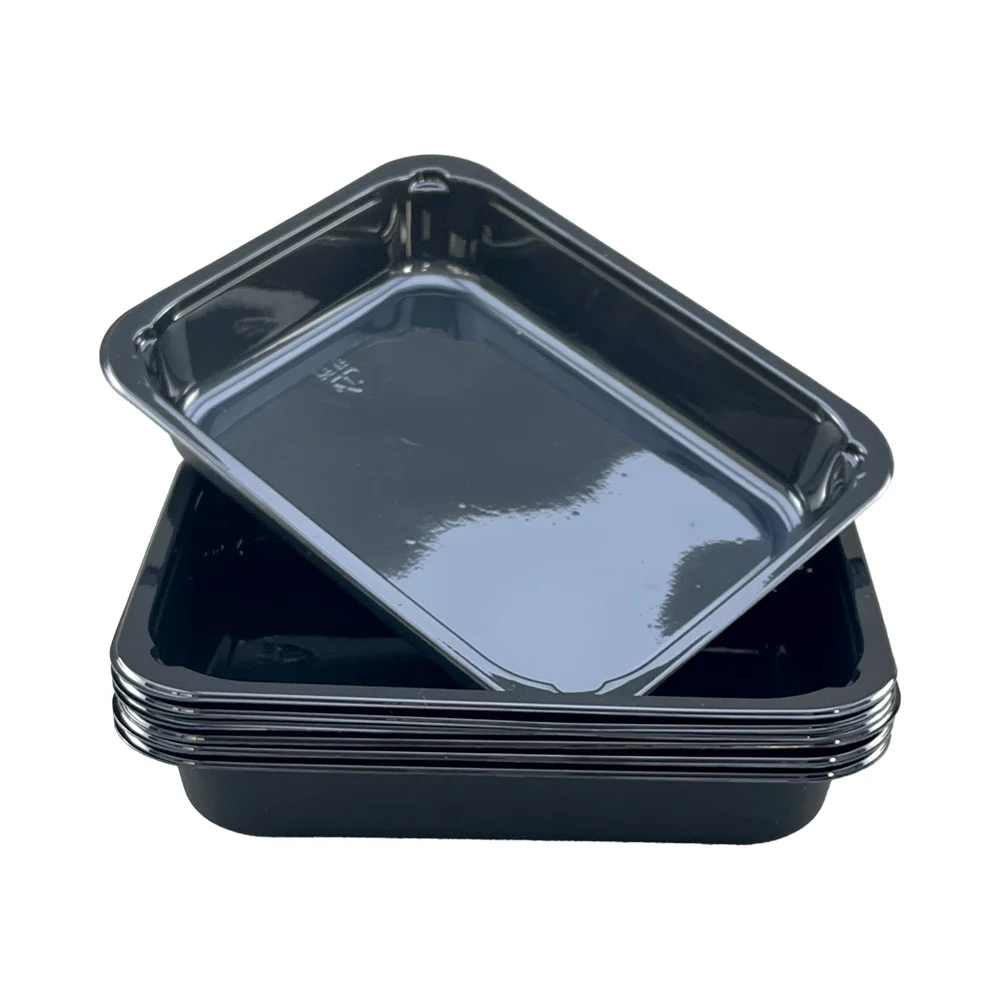 Airline Food Tray CPET Ovenable Microwaveable Black White Plastic CPET Tray Food Disposable Packaging