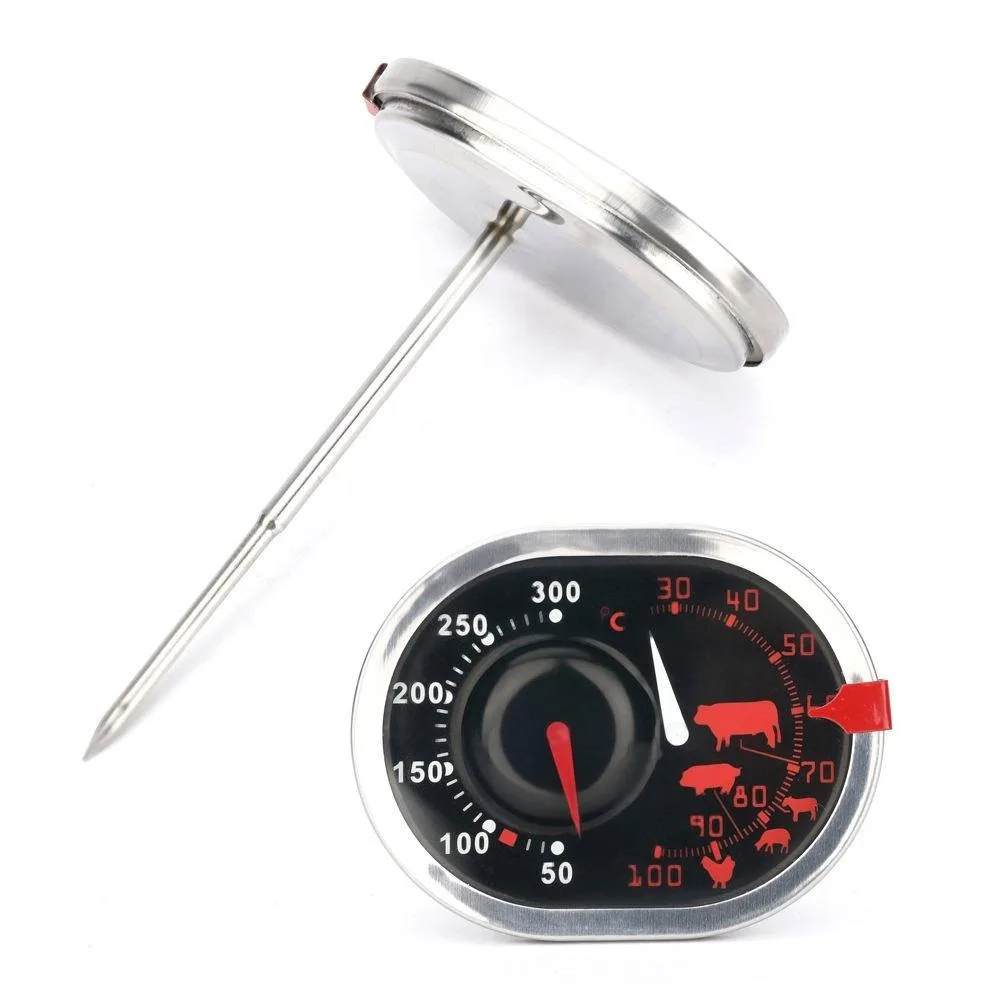 Dual Stainless Steel Kitchen Thermometer Oven Cooking Grill Roast Turkey Scale Household BBQ Thermometer for Kitchen Use