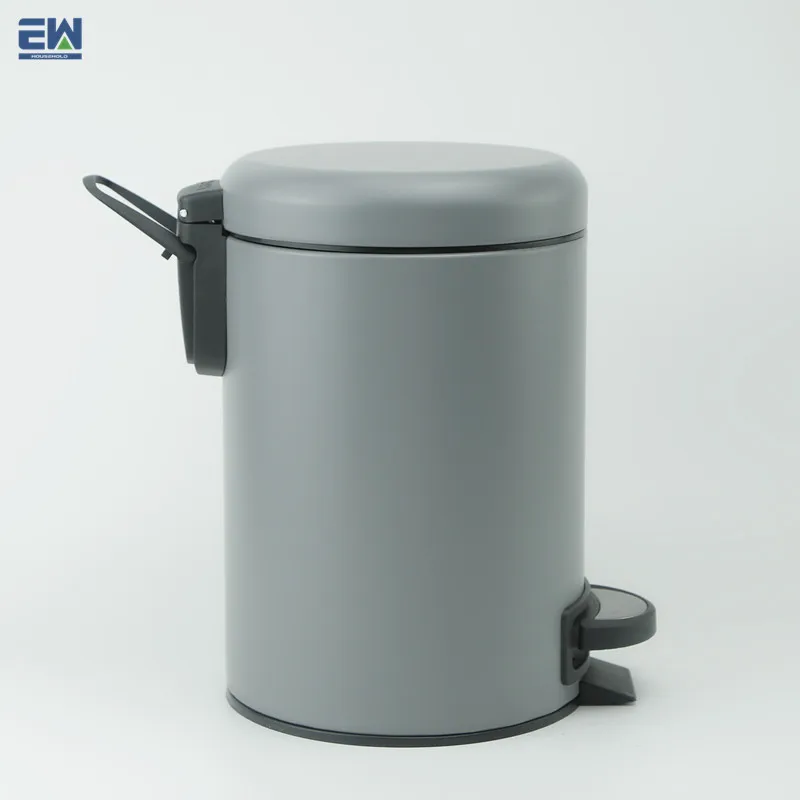3L Powder Coated Stainless Steel Trash Can Soft Close Lid Airtight Office Household Kitchen Waste Bin under Desk Small Design