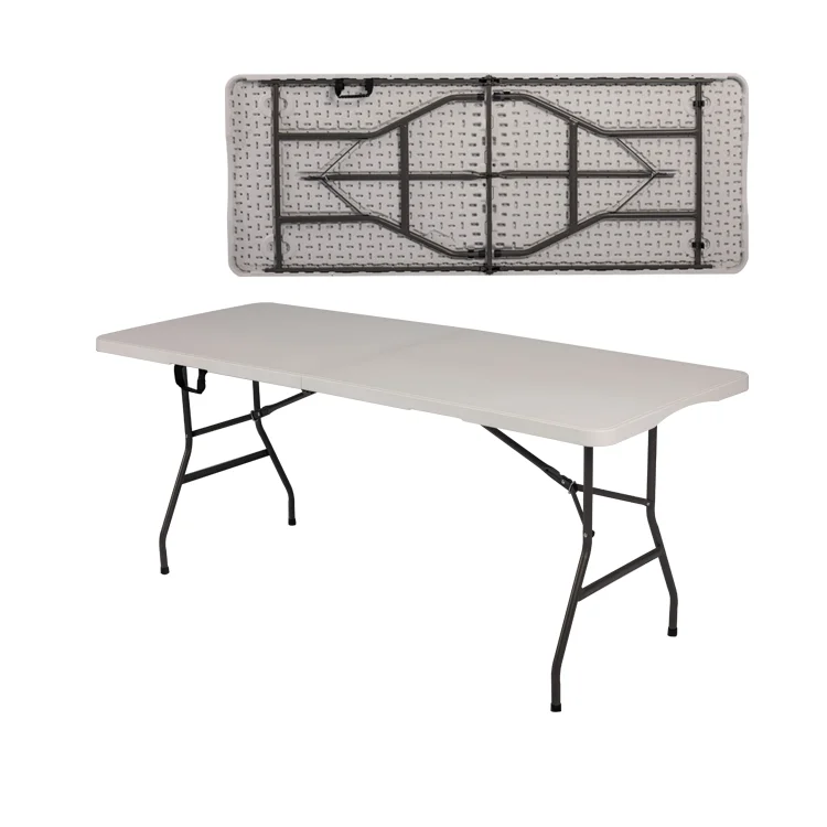 Cheap Superior quality plastic table outdoor furniture white rectangular folding table for sale