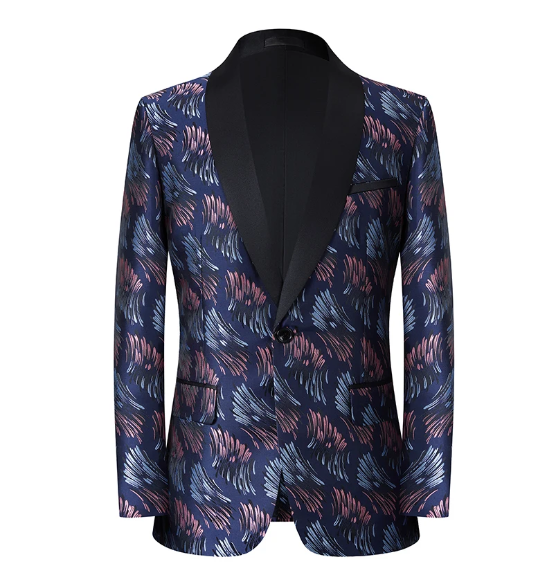 Green Decor jackets jacquard weave fabric Groom Banquet dance stage performance fashion suits for men Wedding suits MBS683
