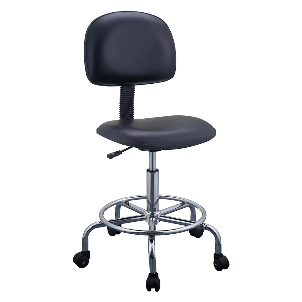 ESD Chair Adjustable PU Leather  Antistatic Cleanroom Chair with Foot Rest  Commercial Furniture Laboratory ESD Chair