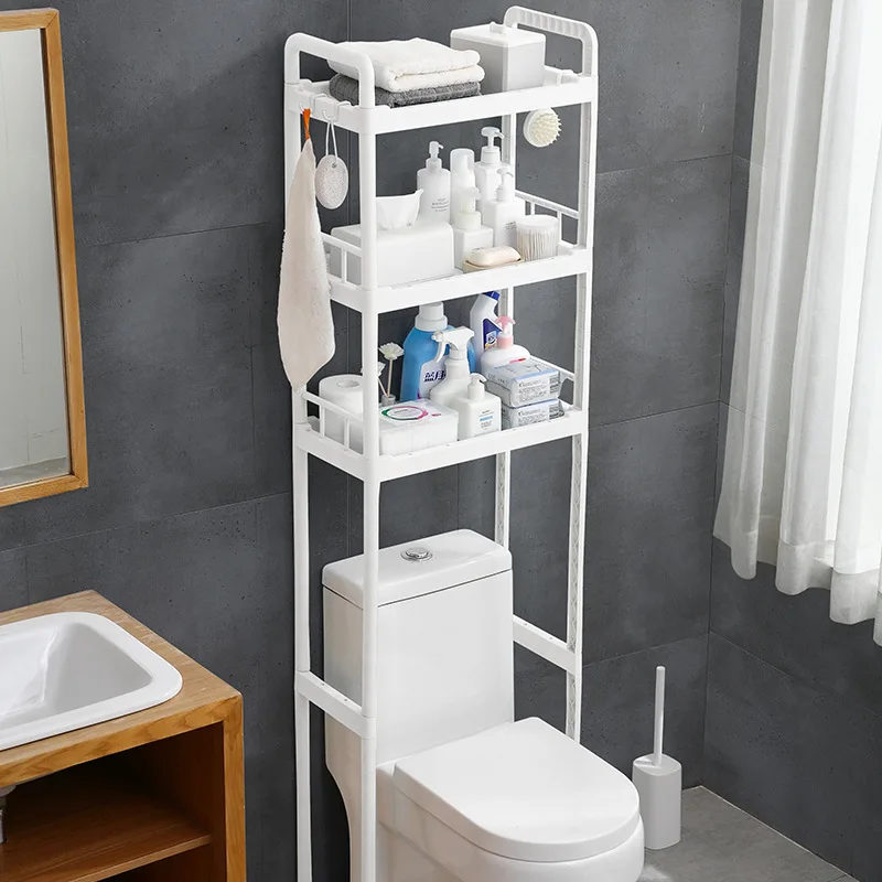 3-Tier Toilet Adjustable Storage Shelf Space-saving Bathroom Toilet Storage Organizer