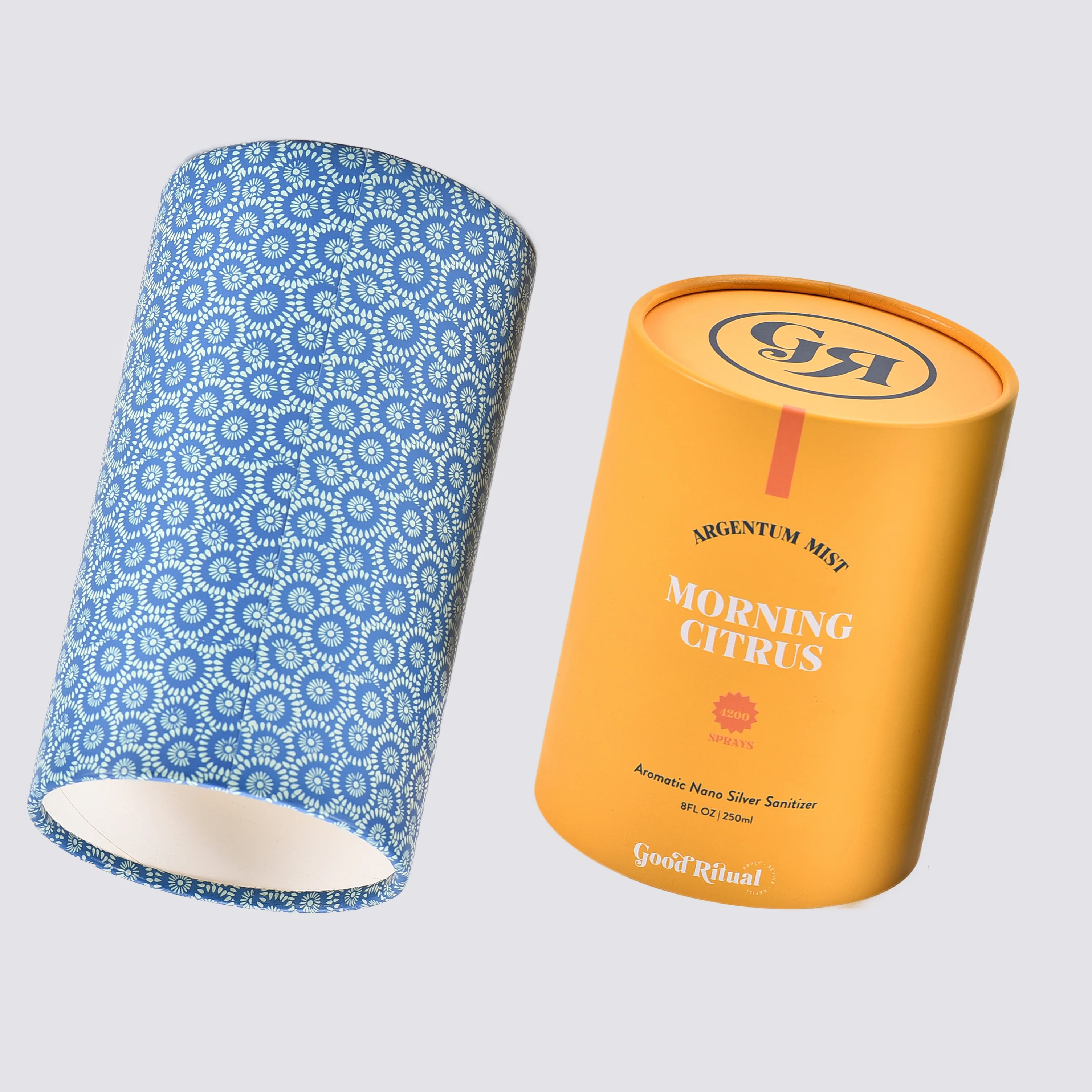 Custom Eco-Friendly Bath Fragrance Cylinder Paper Tube Packaging Recycled Materials Stamping Process for Food and Tea Box