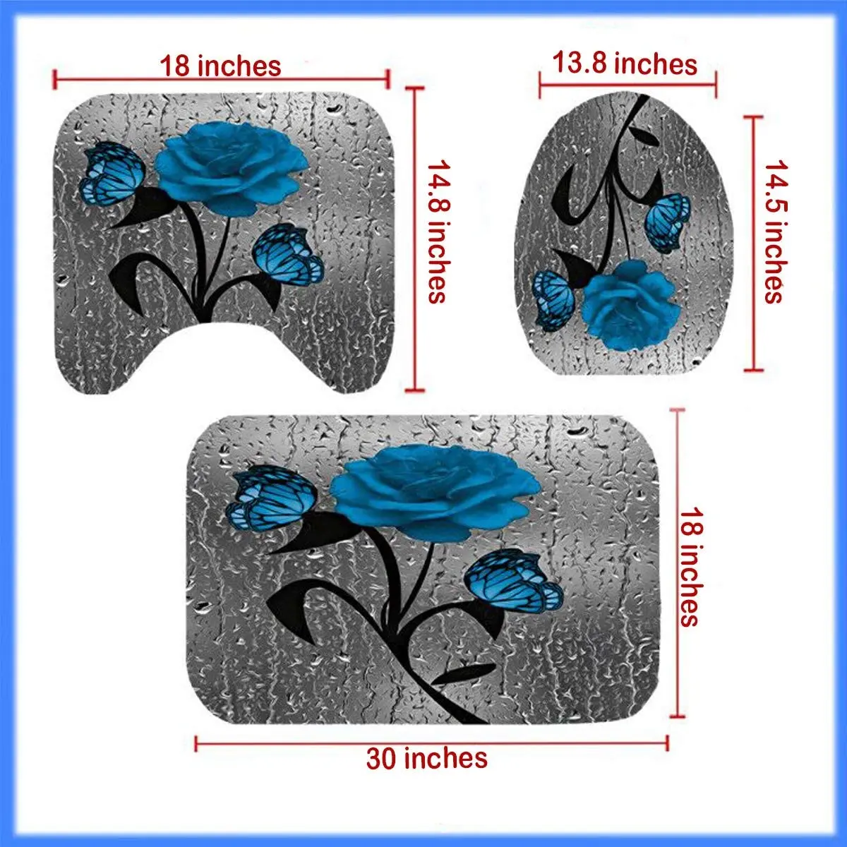 Custom African American Shower Curtains 4 PCS Printing Luxury Shower Curtain Set Bathroom 3D