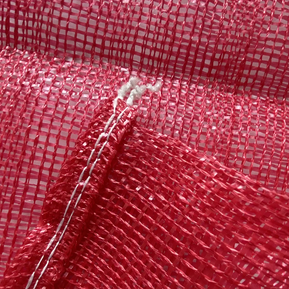 100% Polypropylene Tubular Reusable Fruit Vegetable Raschel Leno Mesh Bags For Packing Ginger Garlic Onion 10kg 25kg 50kg Sacks