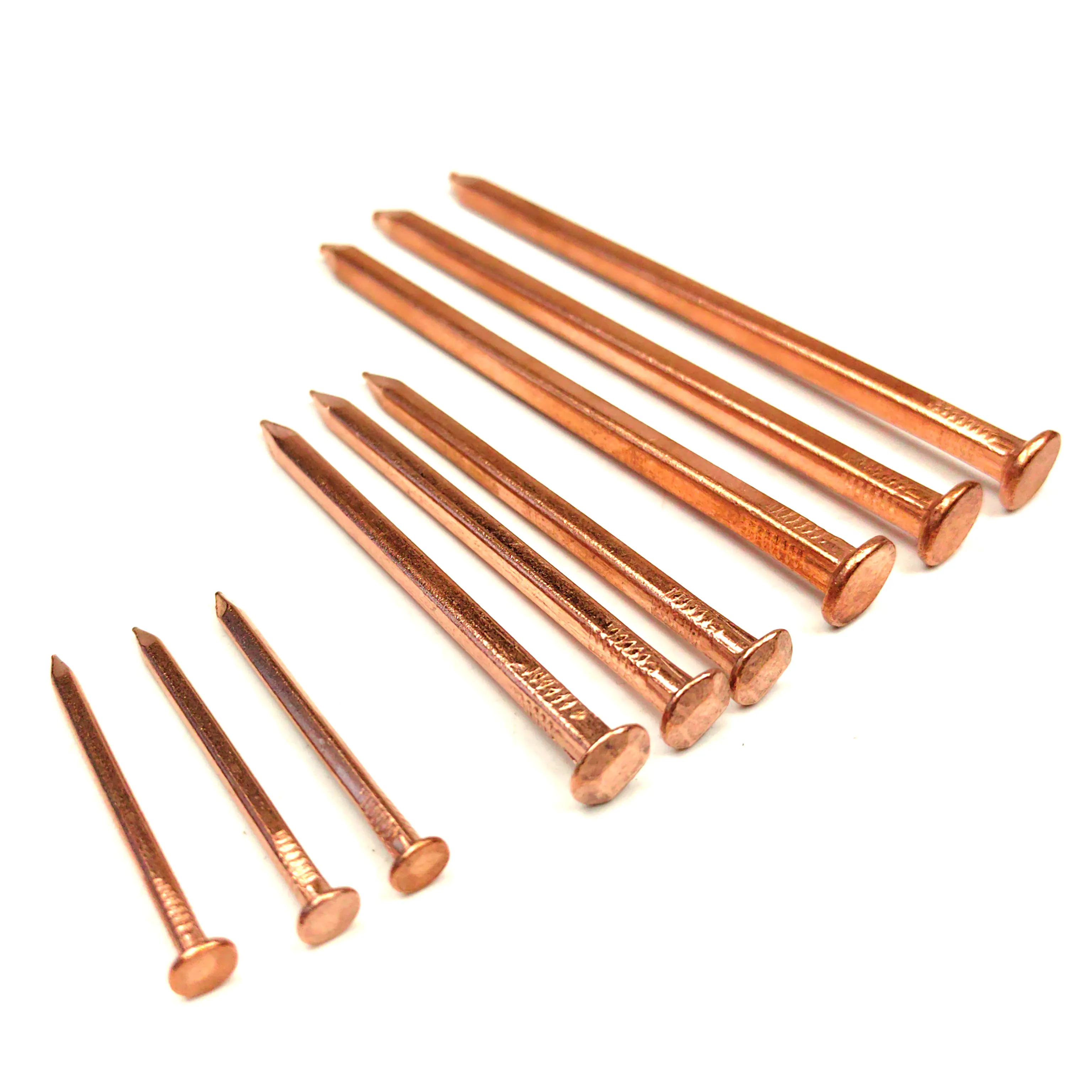 High Quality 30mm 40mm 50mm 60mm Copper Square Boat Nails And Copper Roves Copper Boat Building Nails Sale for South America