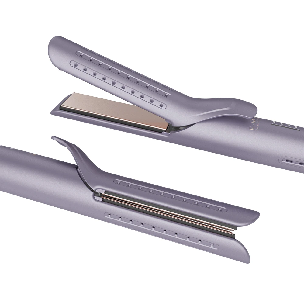 2-in-1 Cool Air Hair Styler Straightening and Curling Iron with Airflow Flat Iron Hair Straightener Professional Hair Curler
