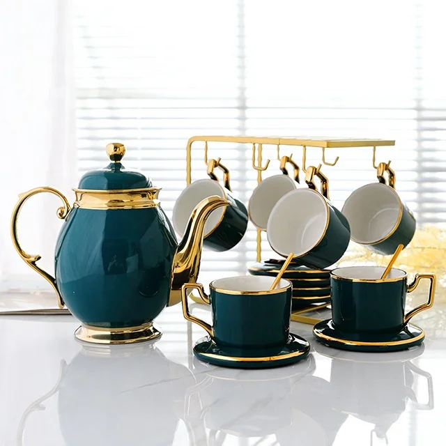 Northern Europe Coffee Cup Sets Coffee And Tea Set Color Porcelain Tea Sets
