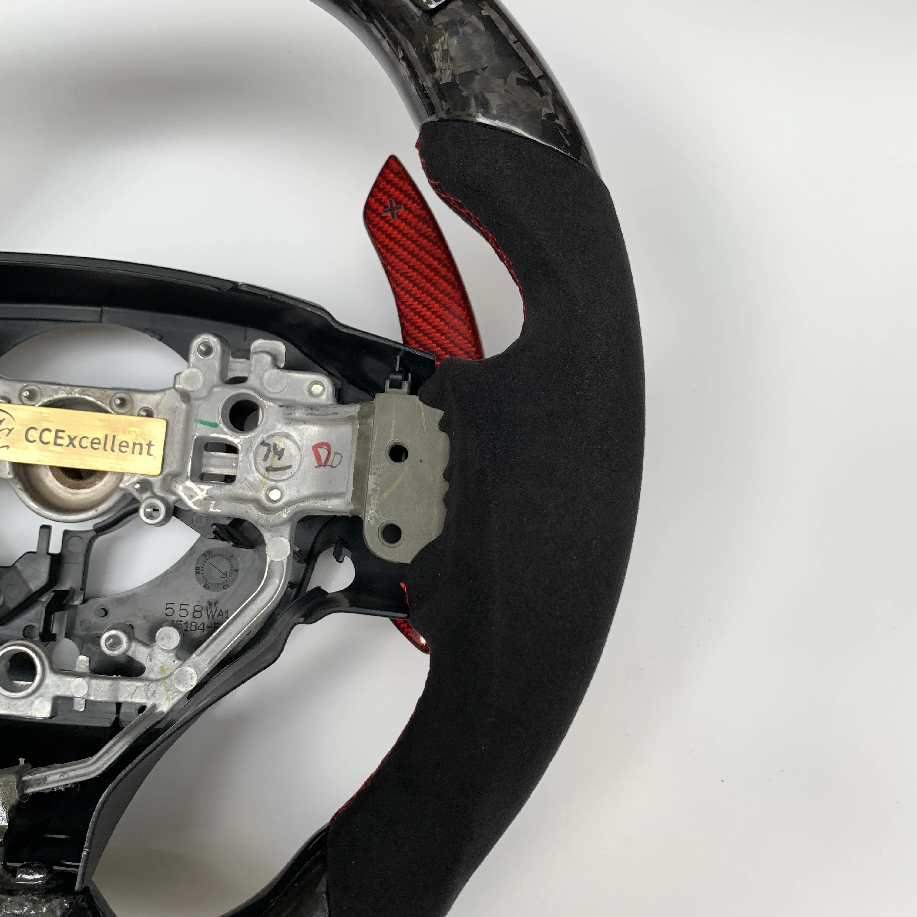 Factory supply forged LED carbon fiber steering wheel for Lexus 2014+ is250 is350  with red paddle shifters