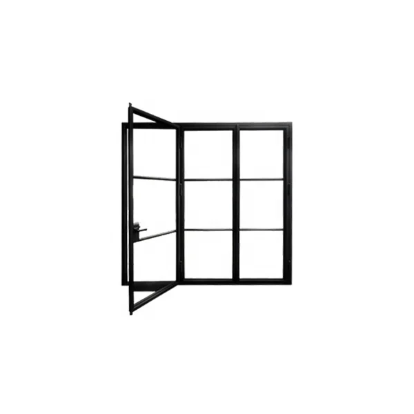 Modern Minimalist Steel Door with French Forged Iron and Glass Swing Entry Door Matte Finished Push and Pull Opening Method