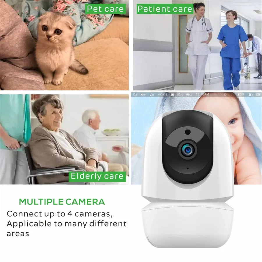 HD Infrared Camera Pan Tilt Two Way Audio Single Camera for 4.3inch Baby Monitor