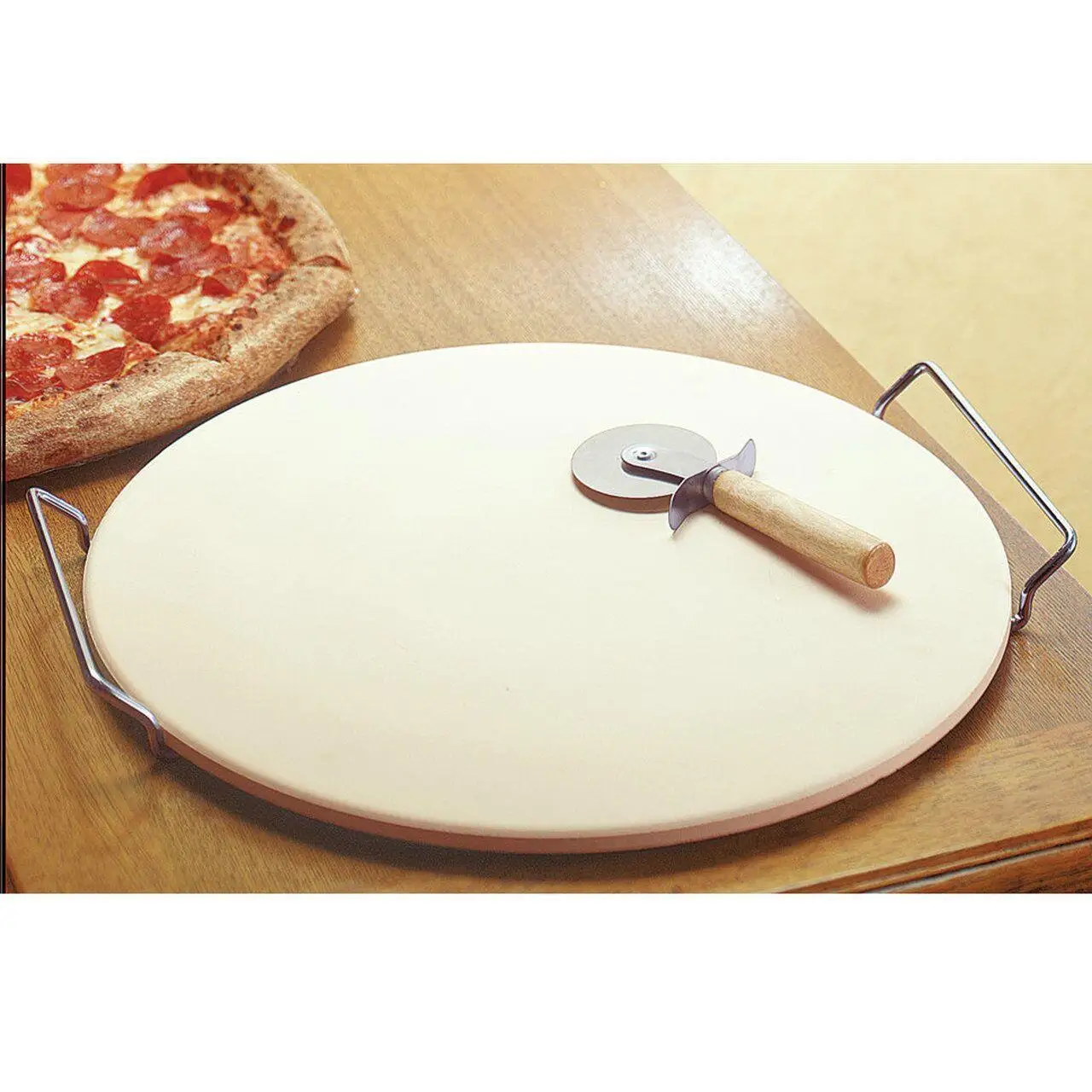 33cm Pizza Stone Board With Handle Square Dish High Temperature Resistance Ceramic Plate Pizza Baking Pan Pizza Stone Tray