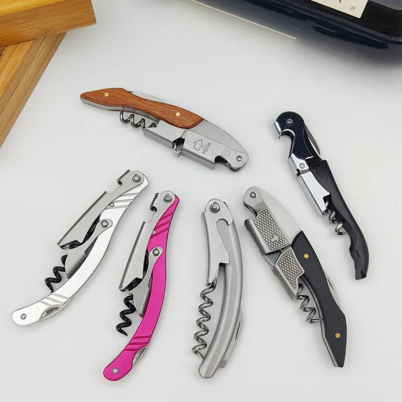New Design Aluminum Handle Lever Corkscrew Wine Bottle Opener