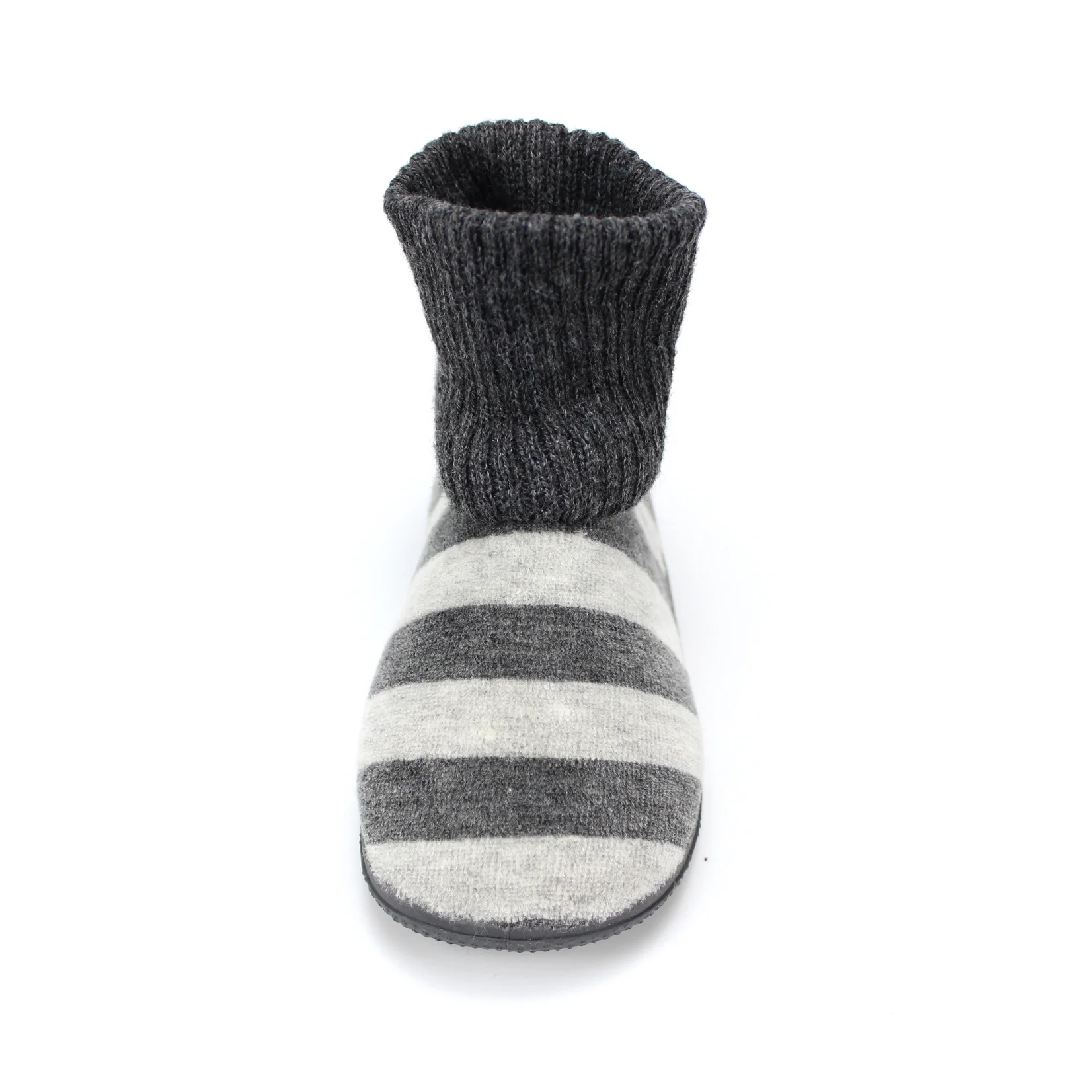 
Wholesale OEM soft sole antislip light weight grey stripe indoor baby boot slipper for boys 
