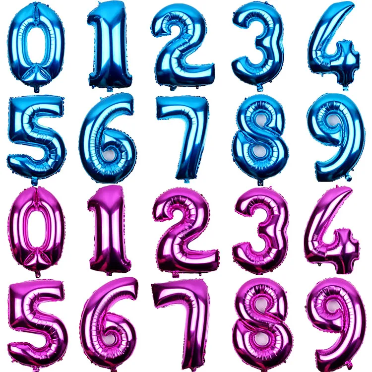 Hot Selling Foil Number Balloon Decoration Colors Large Number Balloons For Party Birthday Decoration Colors Number Balloons