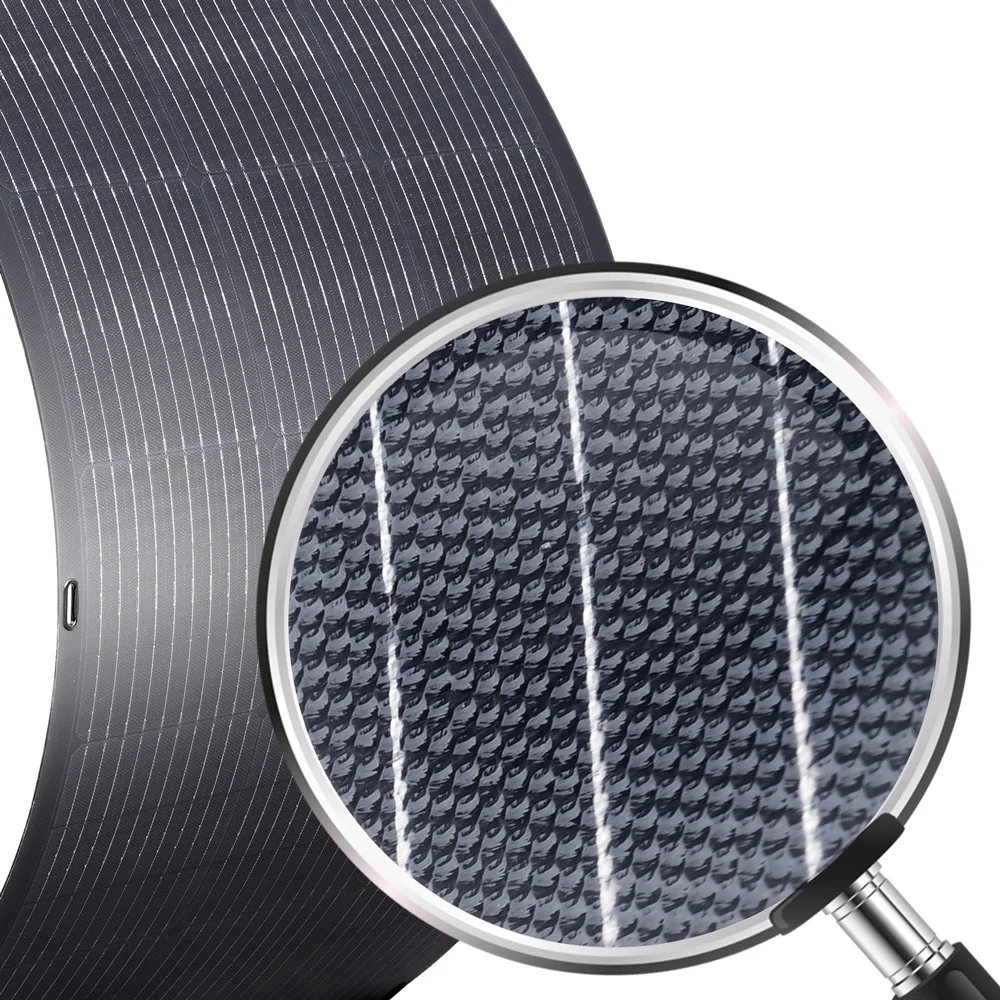 100W Flexible Solar Panel 25.5V Solar Battery Monocrystalline Cell Semi-Flexible for Marine RV Trailer Boat Cabin Van Car Uneven