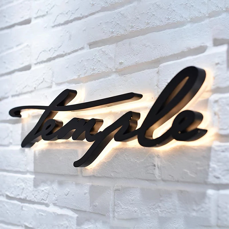 Acrylic mirror gold Sign Salon business sign customized logoWall 3d Bu siness name sign