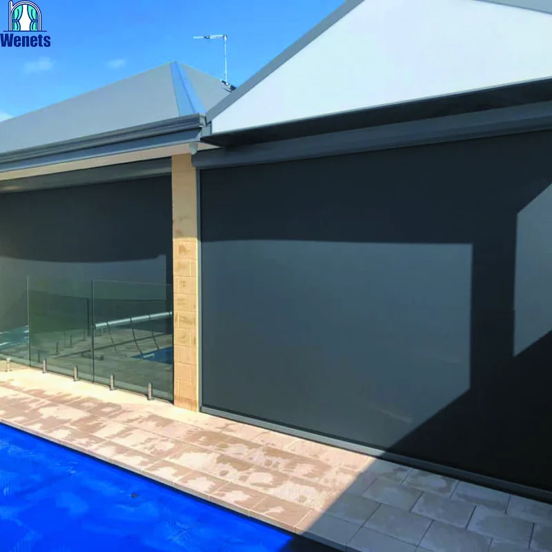 Windproof and Waterproof Outdoor Roller Blinds for Windows Electric  Full Blackout