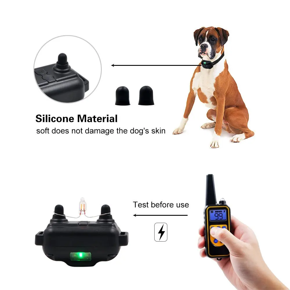  Hot Sales 800m Rechargeable Waterproof Electronic Shock Remote Dog Training Collar
