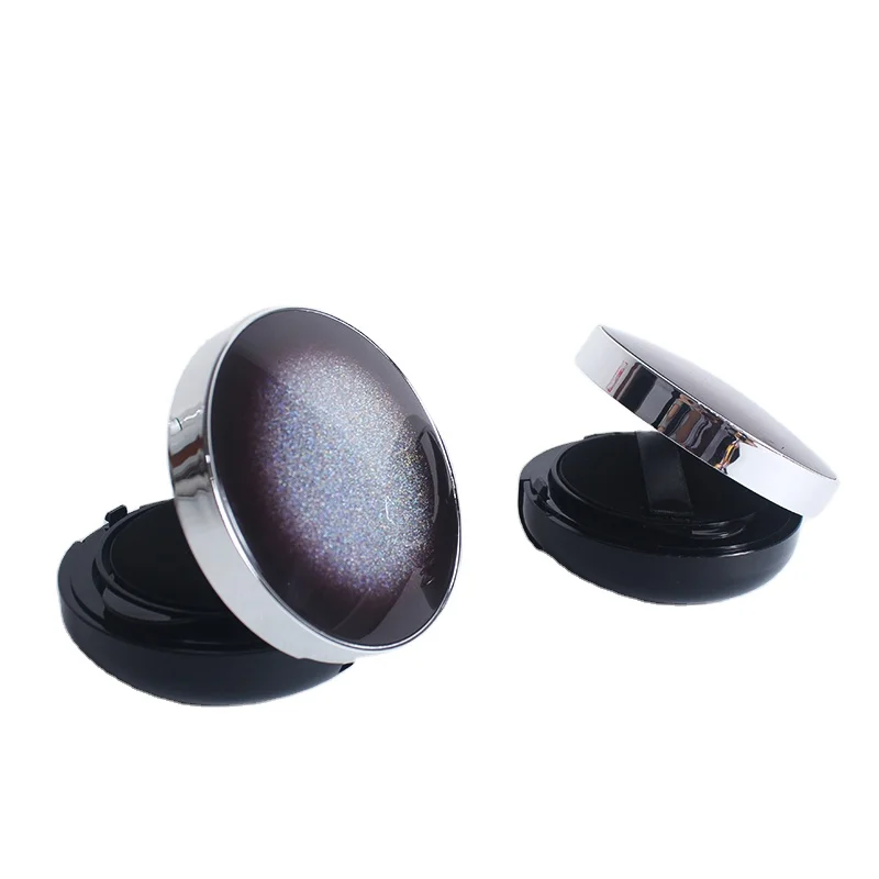 Makeup Plastic Packaging Box Customized Circular air Cushion case Liquid Foundation Divided Empty Powder Puff Sponge Mirror