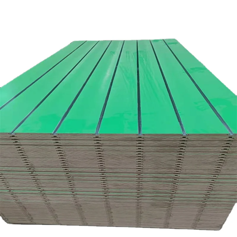 Shandong  Good Factory Supply 3/4 In. X 4 Ft. X 8 Ft. Waterproof Melamine Slotted Mdf Home Furniture