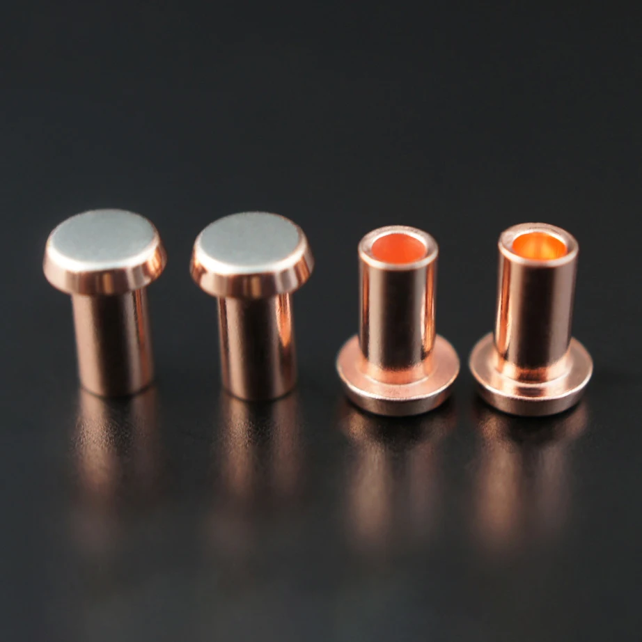 electrical bimetal blind rivet contact terminal switch part electrical silver copper contacts rivet brass copper contact