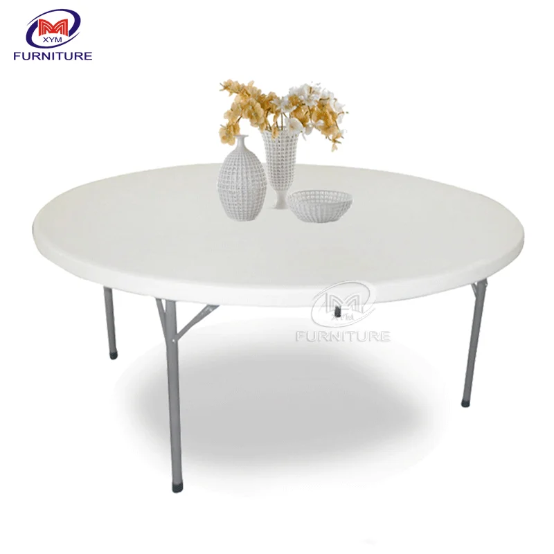 6ft 5ft banquet wedding portable round  HDPE folding outdoor plastic tables for events