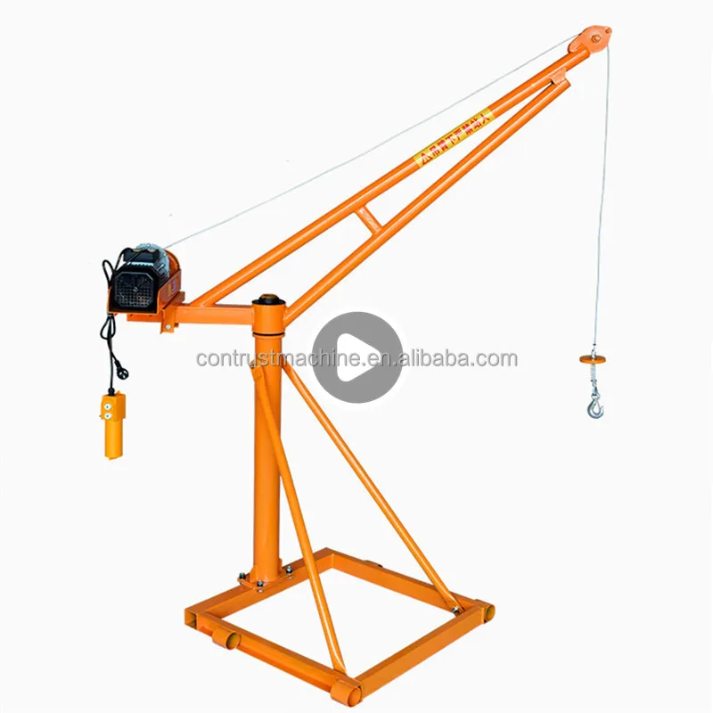 500kg 800kg 1000kg Small Construction Lifts Electric Winch Mini Lifting Crane Hoist with 360 Degree