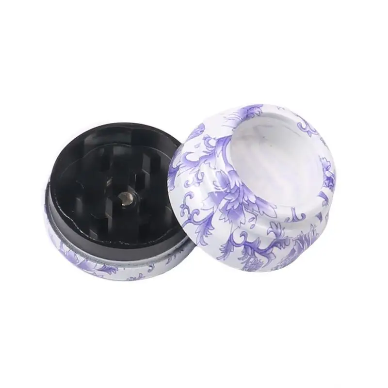 Flash Sale vintage personality 40MM 2 part Chinese style aluminum smoke grinder with  pattern cigarette accessories