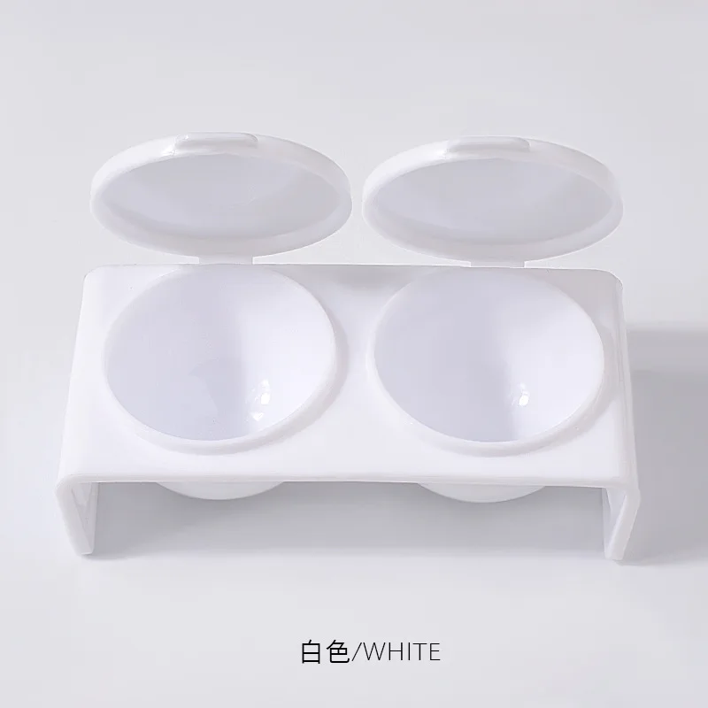 Double Hole Nail Wash Pen Cup Clean Gel Polish Brush Dappen Dish With Cover Acrylic Liquid Plastic Crystal Cup Manicures Tools