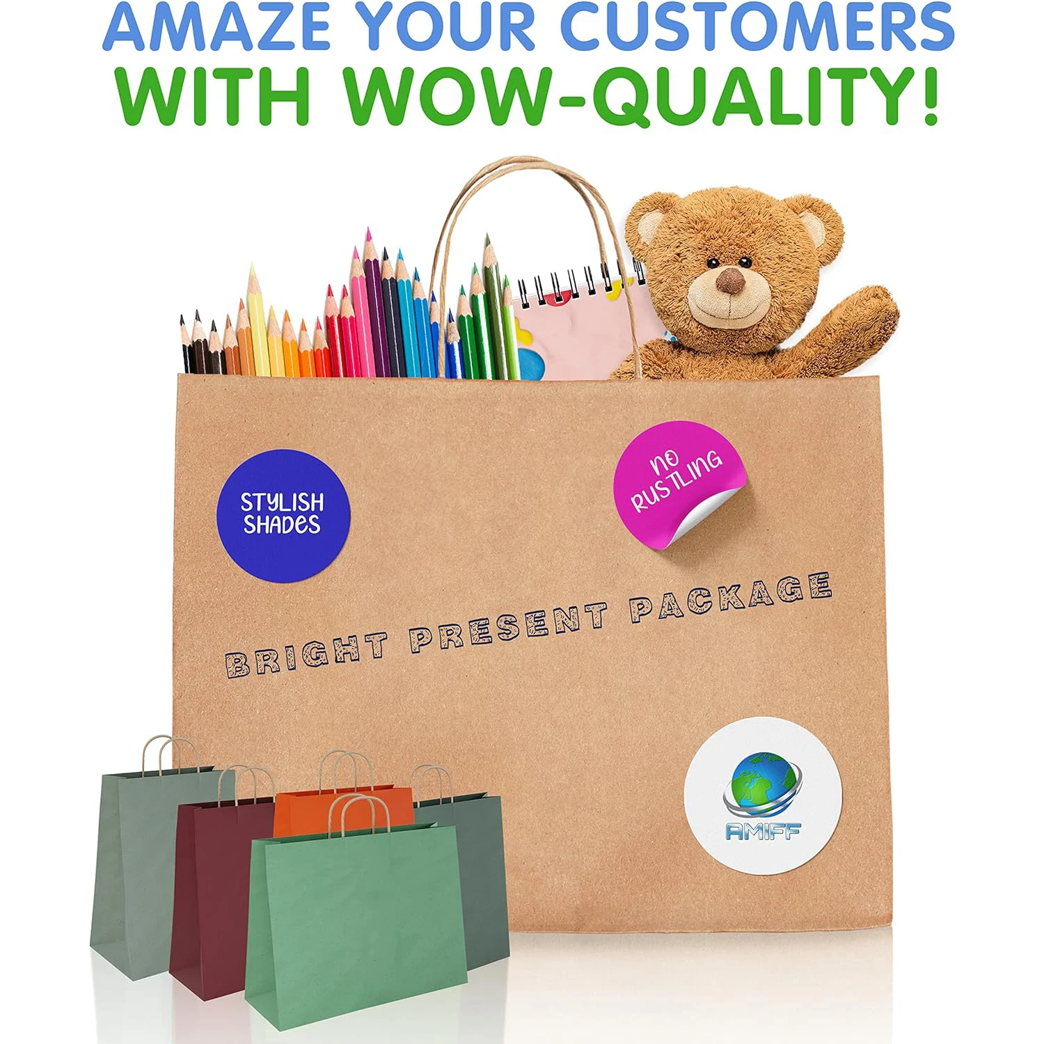 Pink customized size logo Cheap Printed clothing Grocery store shopping High Quality Kraft paper bag Commodity bag