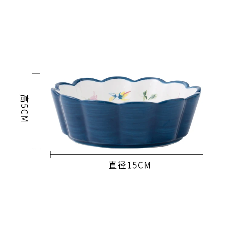 Cake bakeware ceramic material bakeware set blue baking dishes big size cooking pot oven