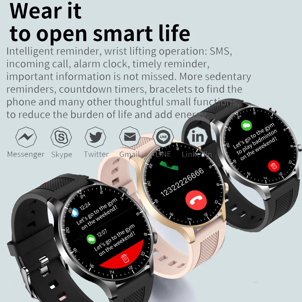 Eseed NY19 1.3 inch 360*360 High Solution Screen Reloj Smart Watch IP68 Waterproof Smartwatch for Men Women OEM 2022